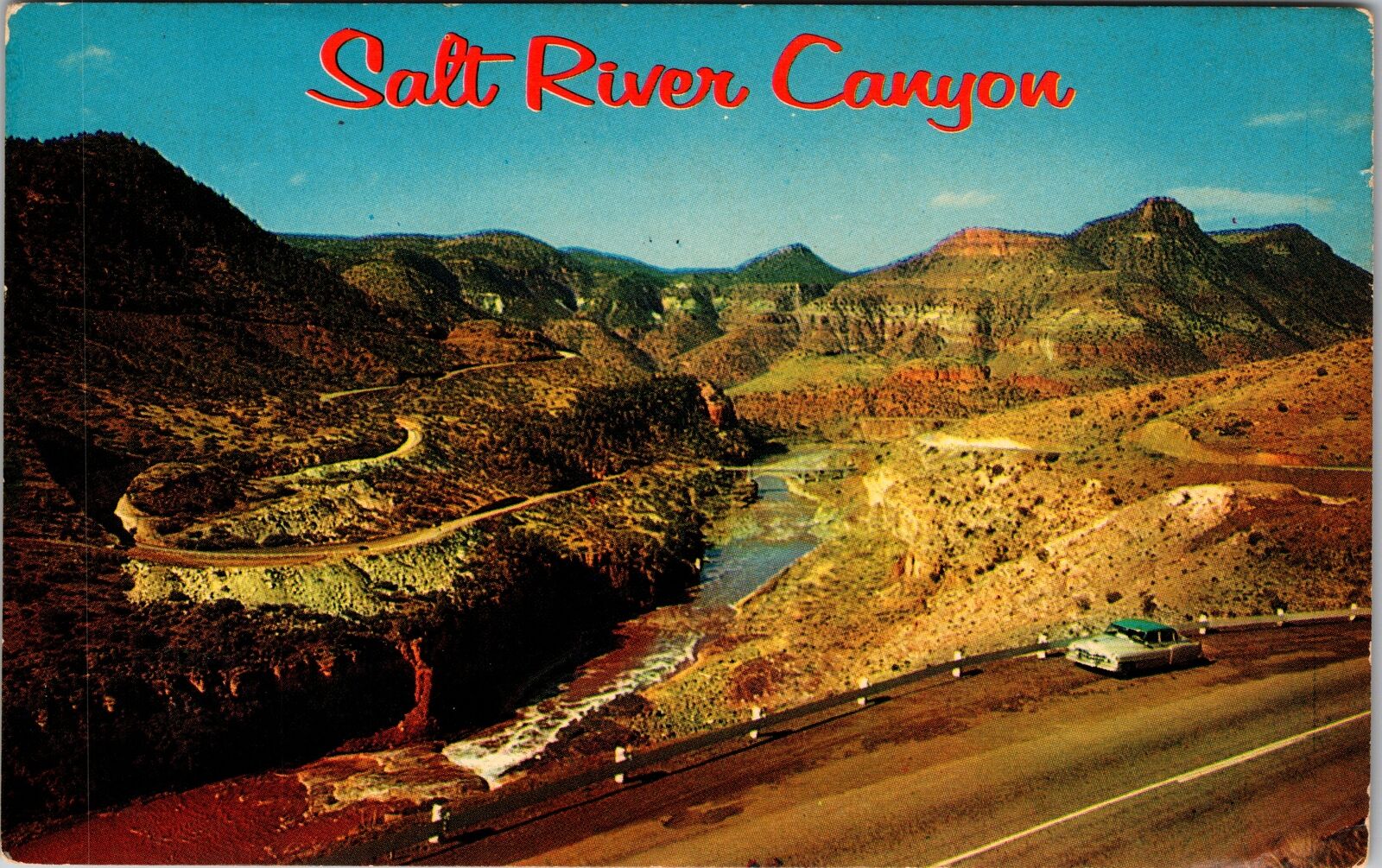 Salt River Canyon AZ-Arizona, Mountain Highway, Vintage Postcard