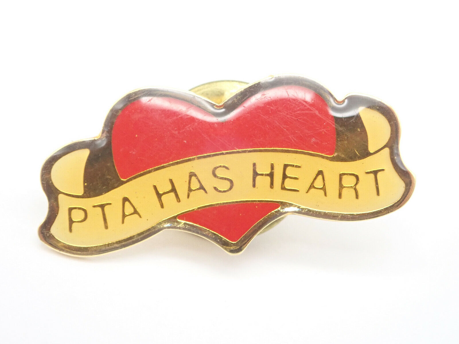 PTA Has Heart Gold Tone Heart Vintage Lapel Pin