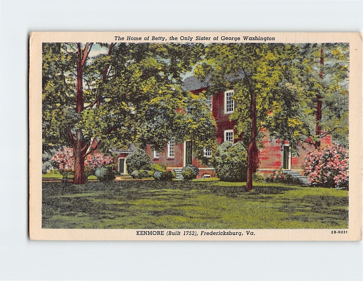 Postcard Kenmore Fredericksburg Virginia USA North America