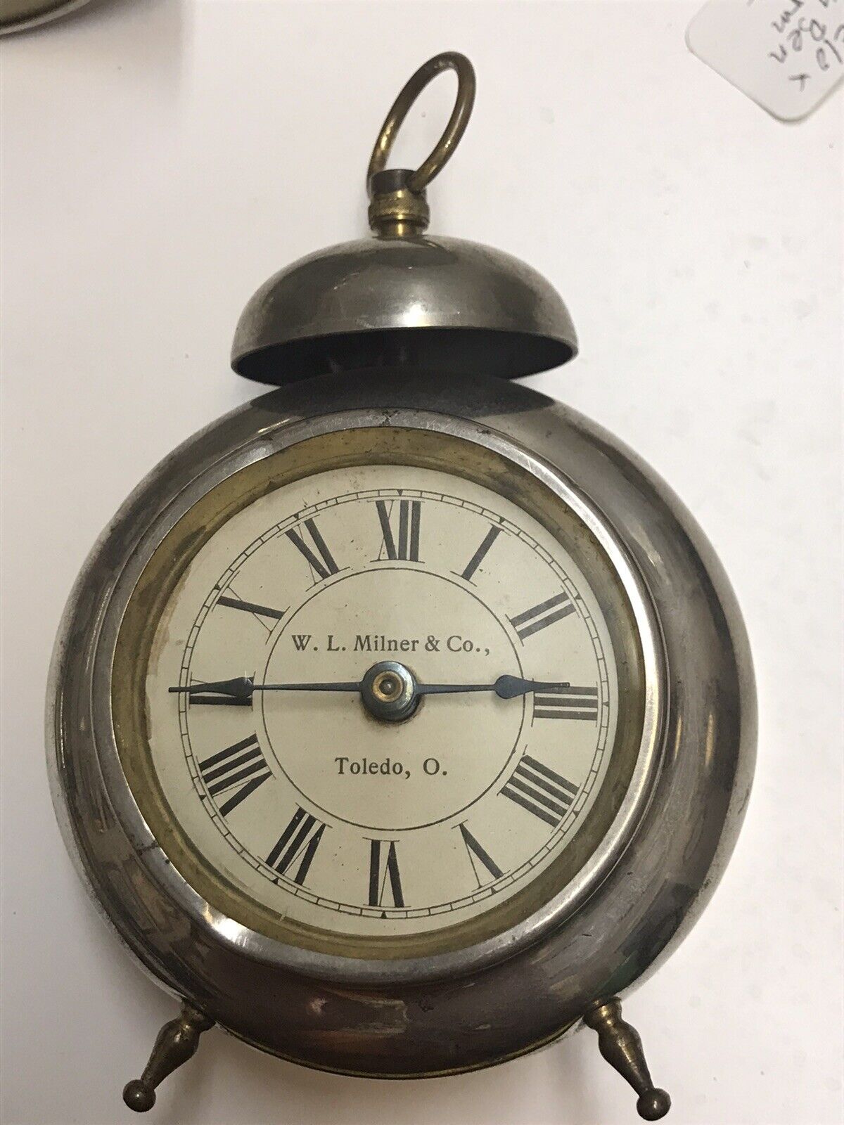 1902 Advertising Alarm Clock W. L. Milner Dept Store Toledo Ohio