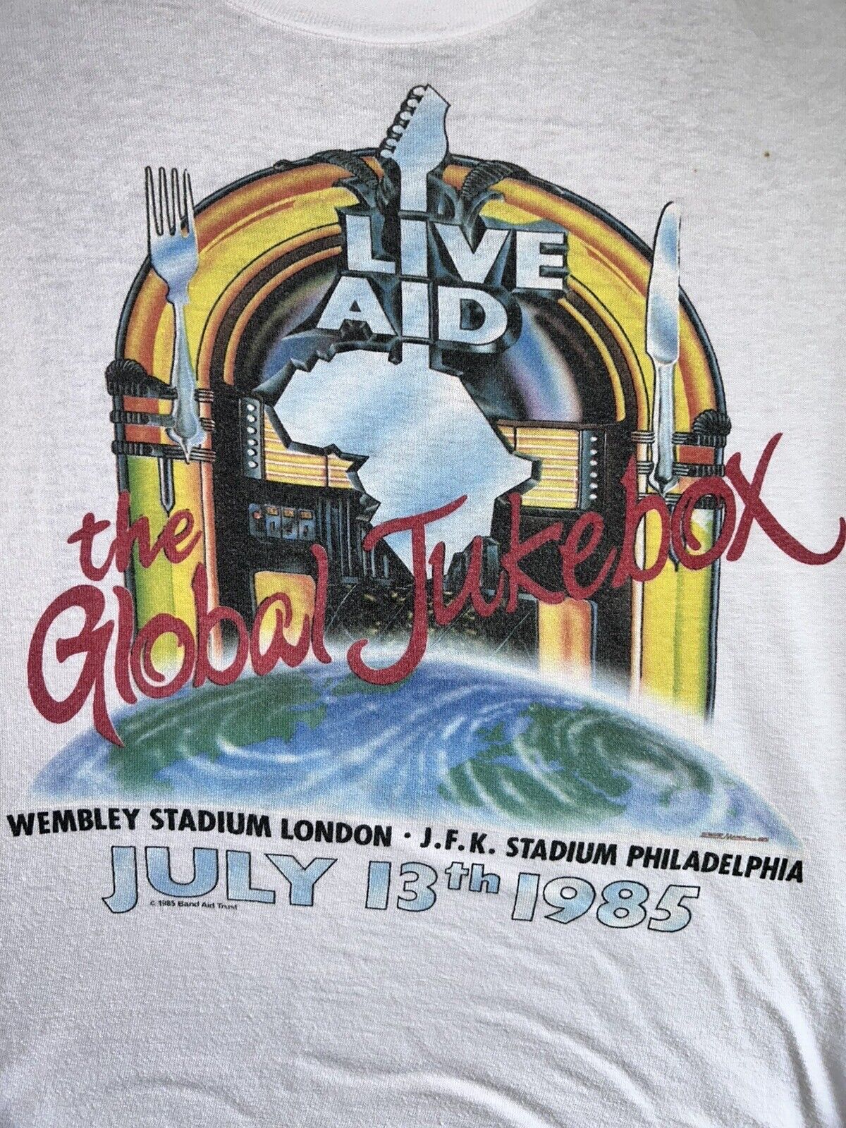 Live Aid Queen Freddie Mercury Shirt Original Band Aid Trust Wembley Stad 1985