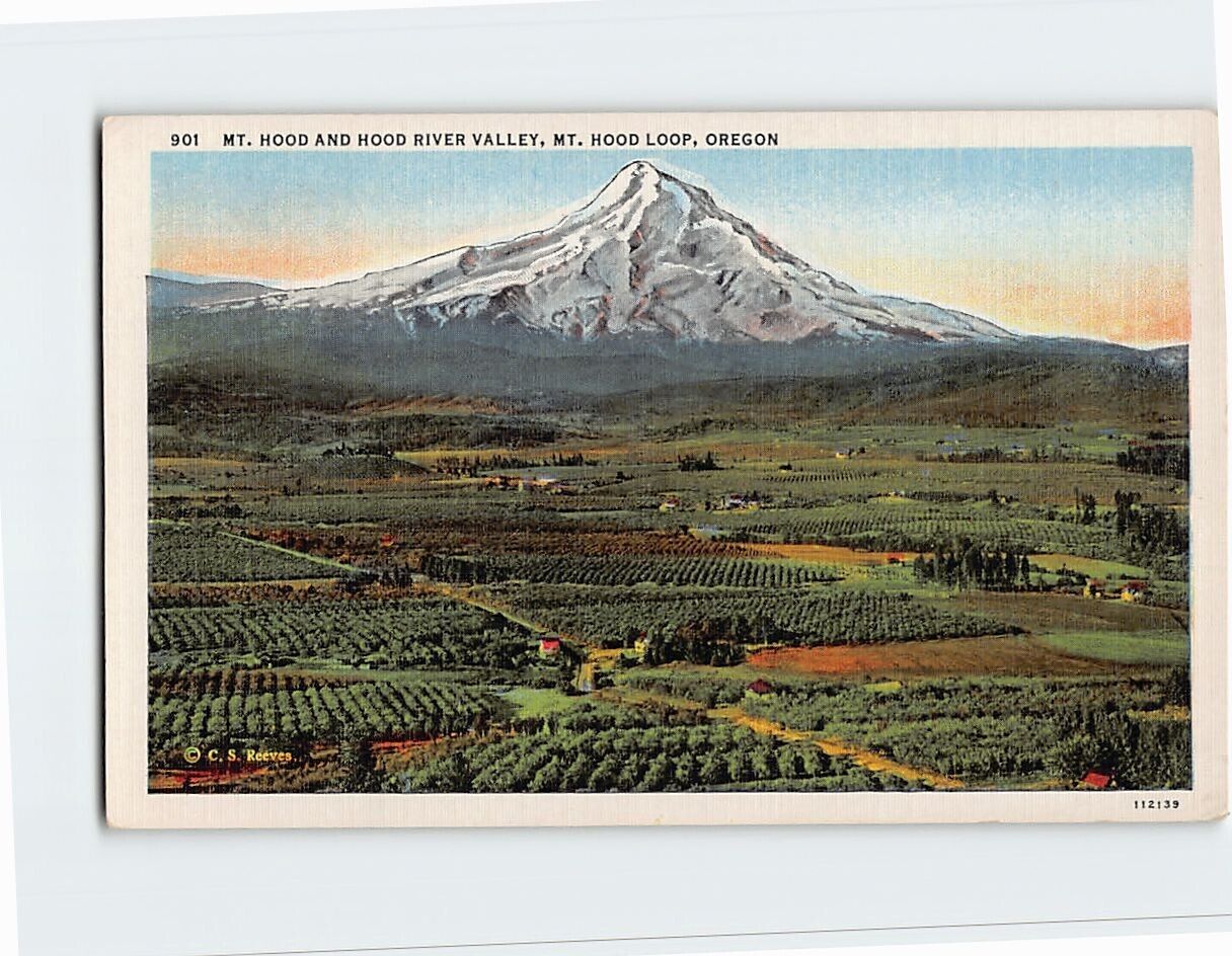 Postcard Mt. Hood And Hood River Valley, Mt. Hood Loop, Oregon