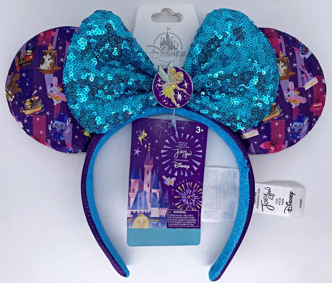Disney Parks Joey Chou Icons Attractions Tinkerbell Minnie Ears Headband - NEW