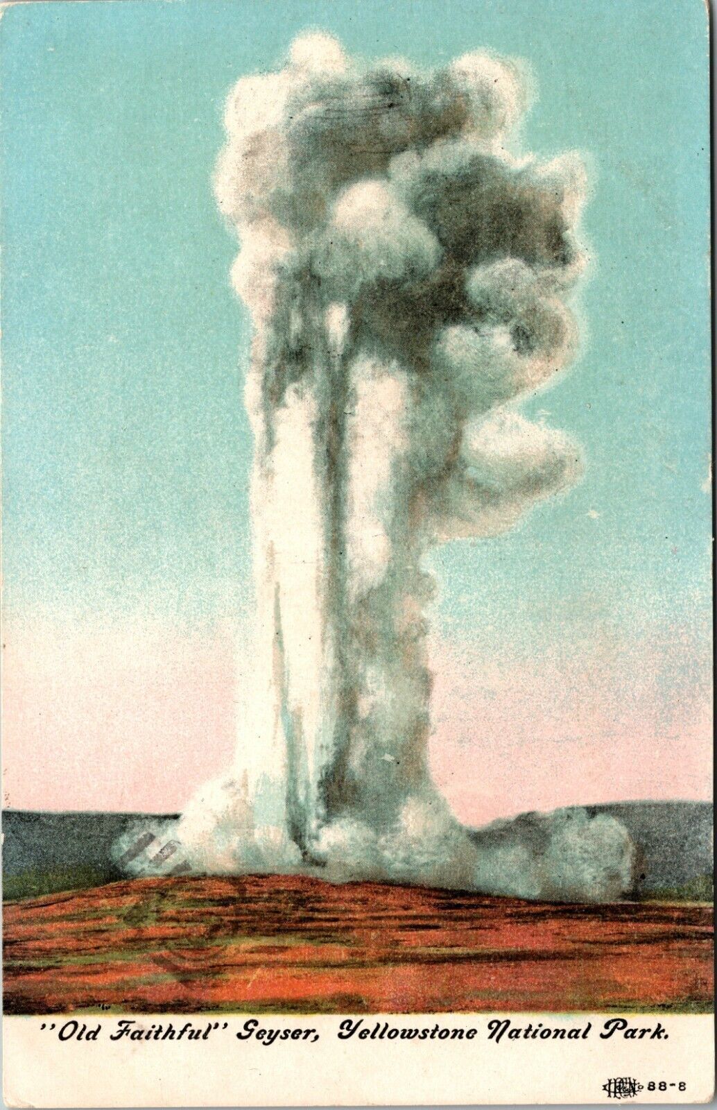 Old Faithful Yellowstone National Park Postcard 1915