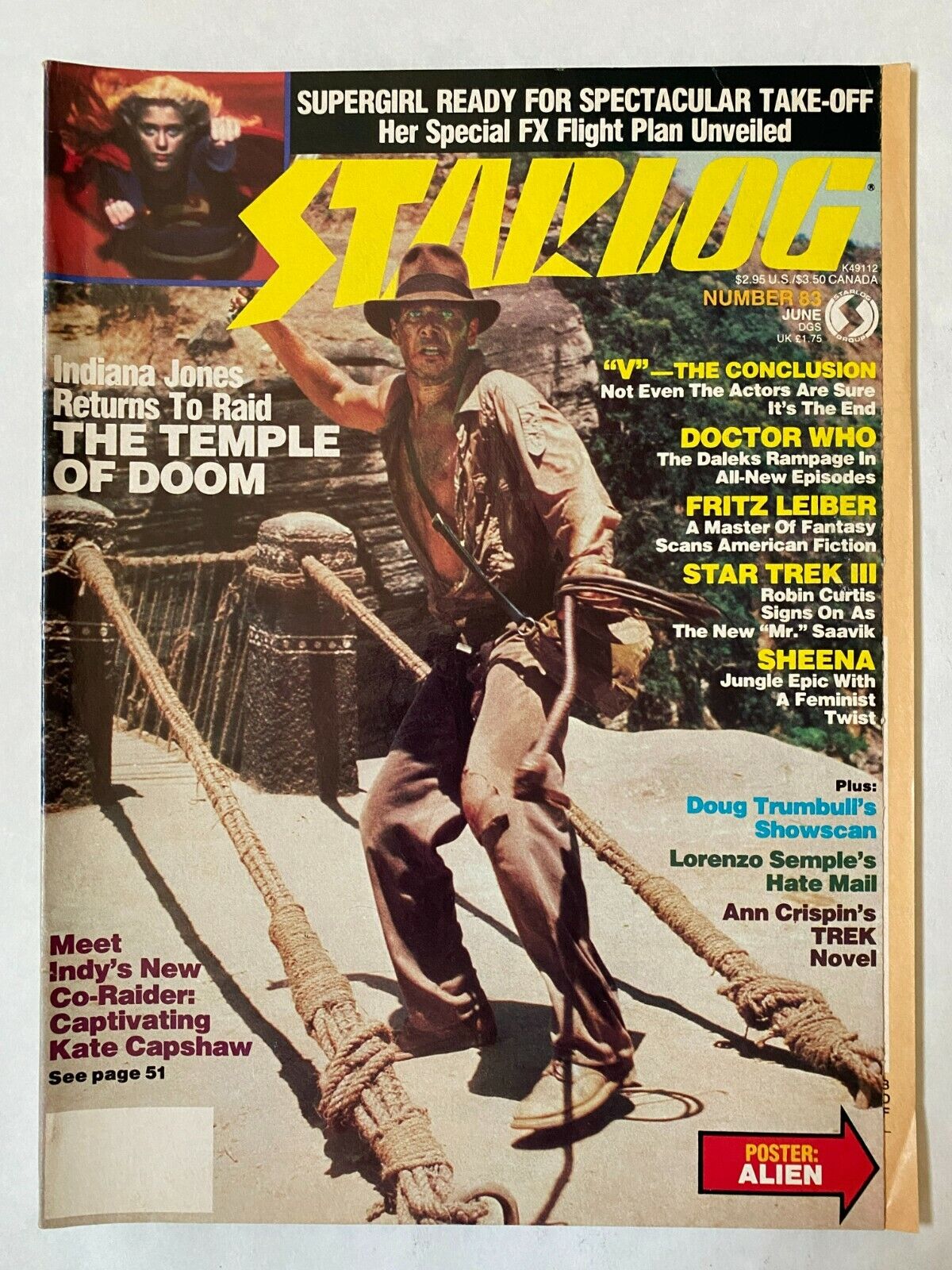STARLOG #83 - 1984 June Indiana Jones On Cover VINTAGE