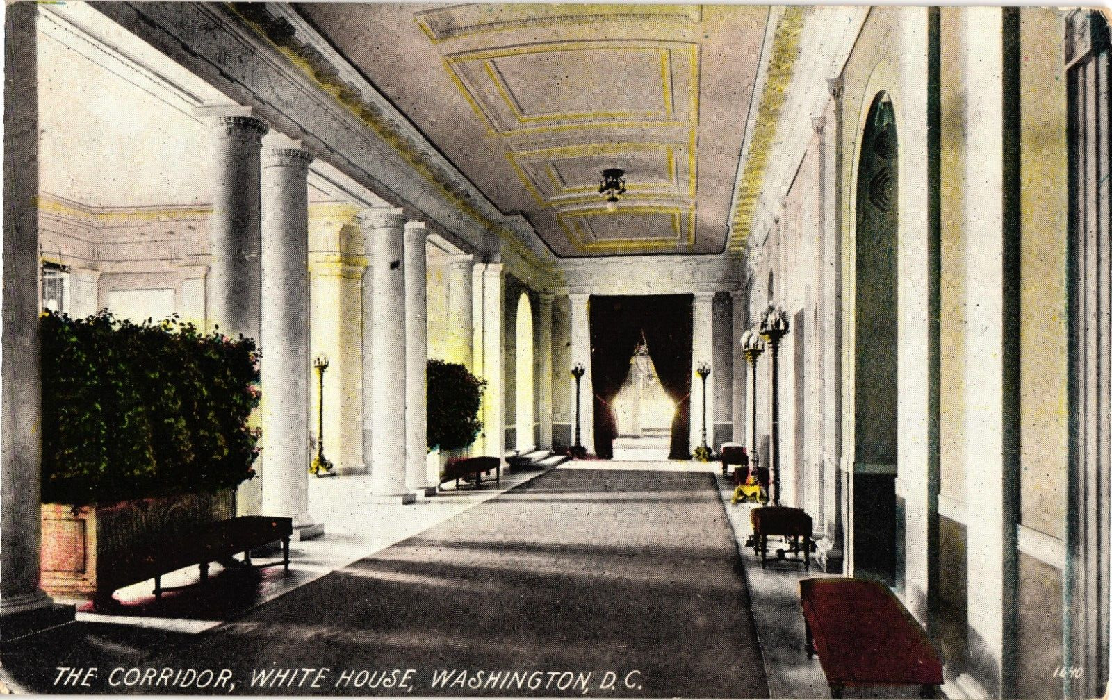 The Corridor White House Washington DC Divided Unposted Postcard c1910