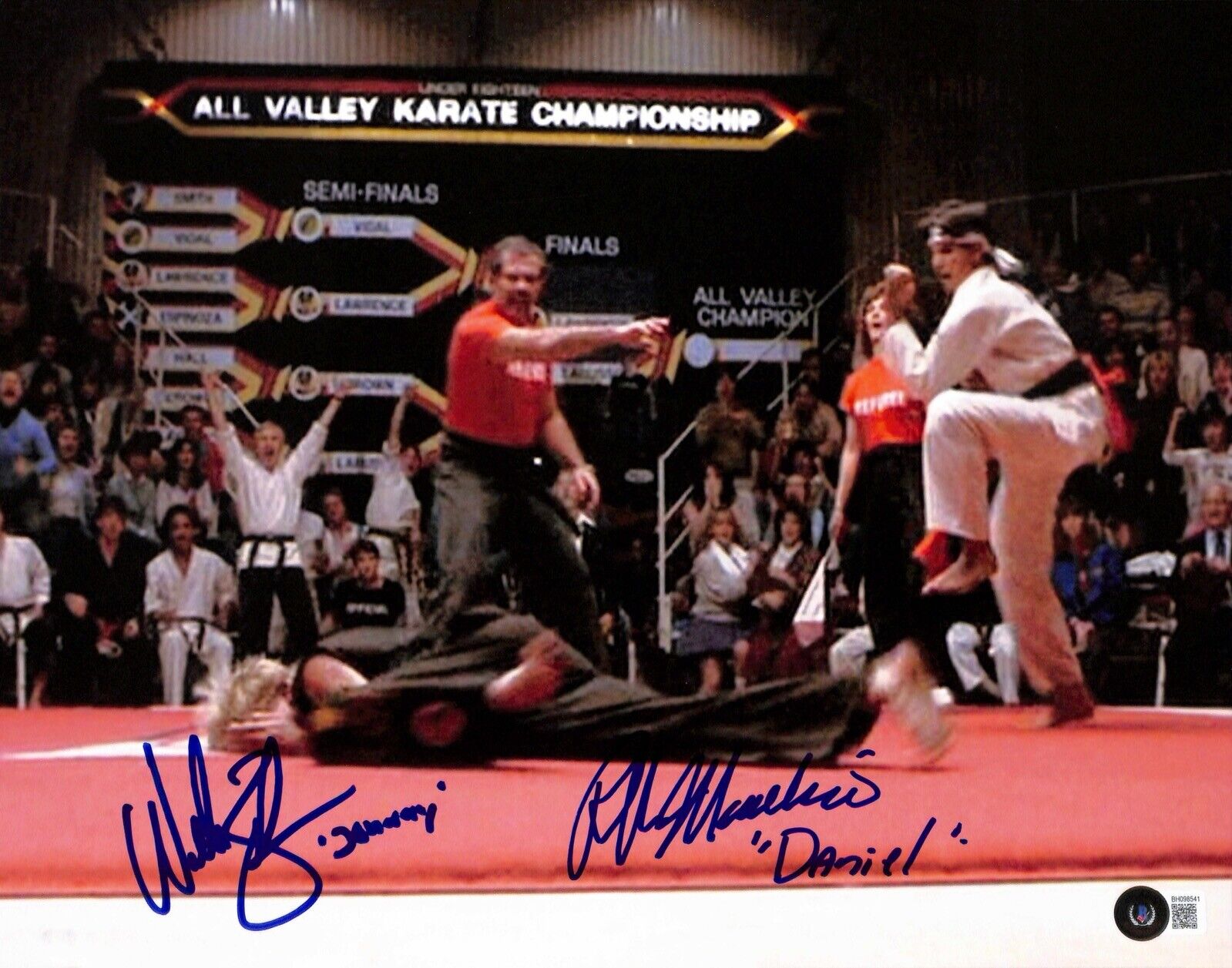Ralph Macchio“Daniel”William Zabka“Johnny” Karate Kid Signed 11x14 Photo BECKETT