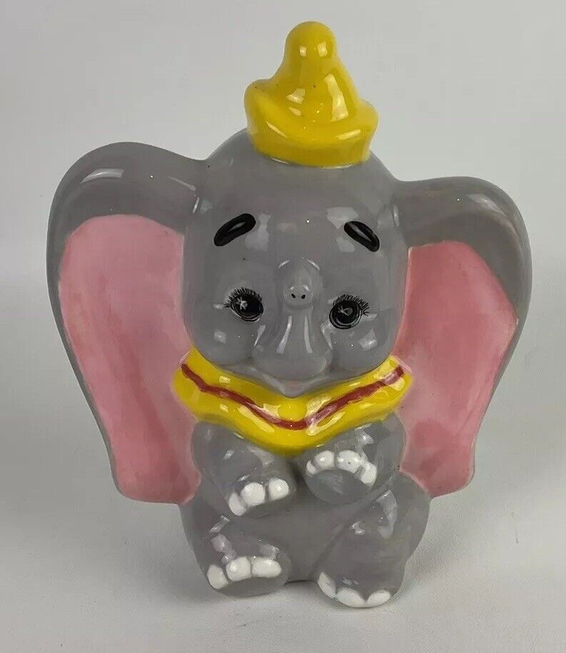 Vintage Walt Disney Ceramic Dumbo The Flying Elephant Figure Hand Painted 