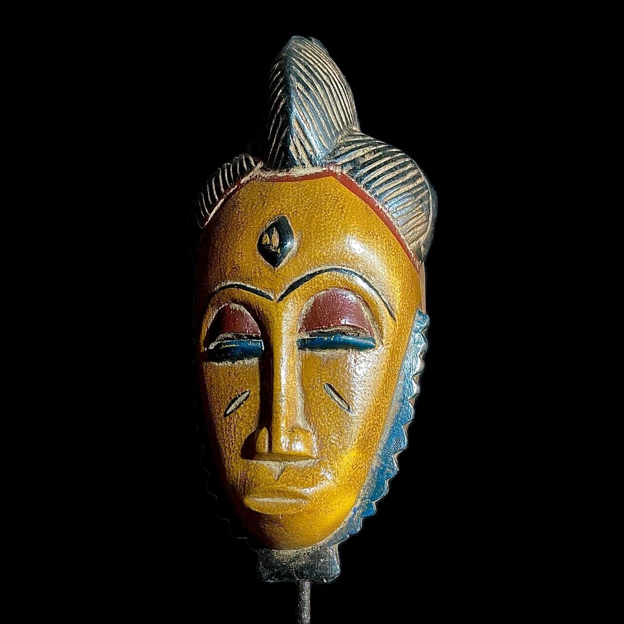 GURO African mask antiques tribal art Face vintage Wood Carved Vintage mask-9424