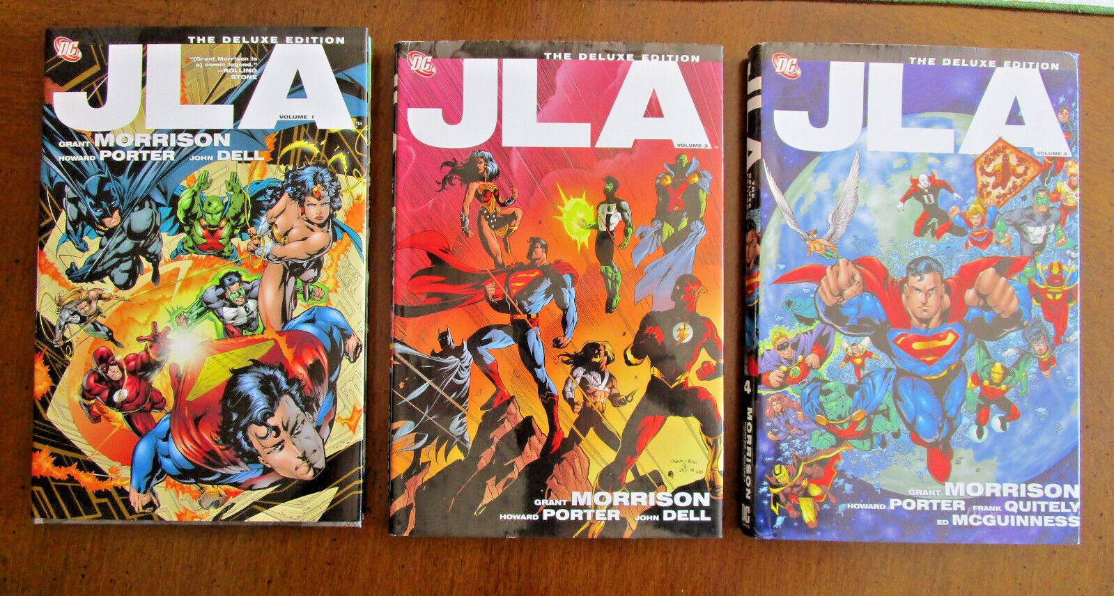 JLA Deluxe Edition (Grant Morrison) Vol 1 3 4 - DC Comics - HC/DJ - 1st Printing