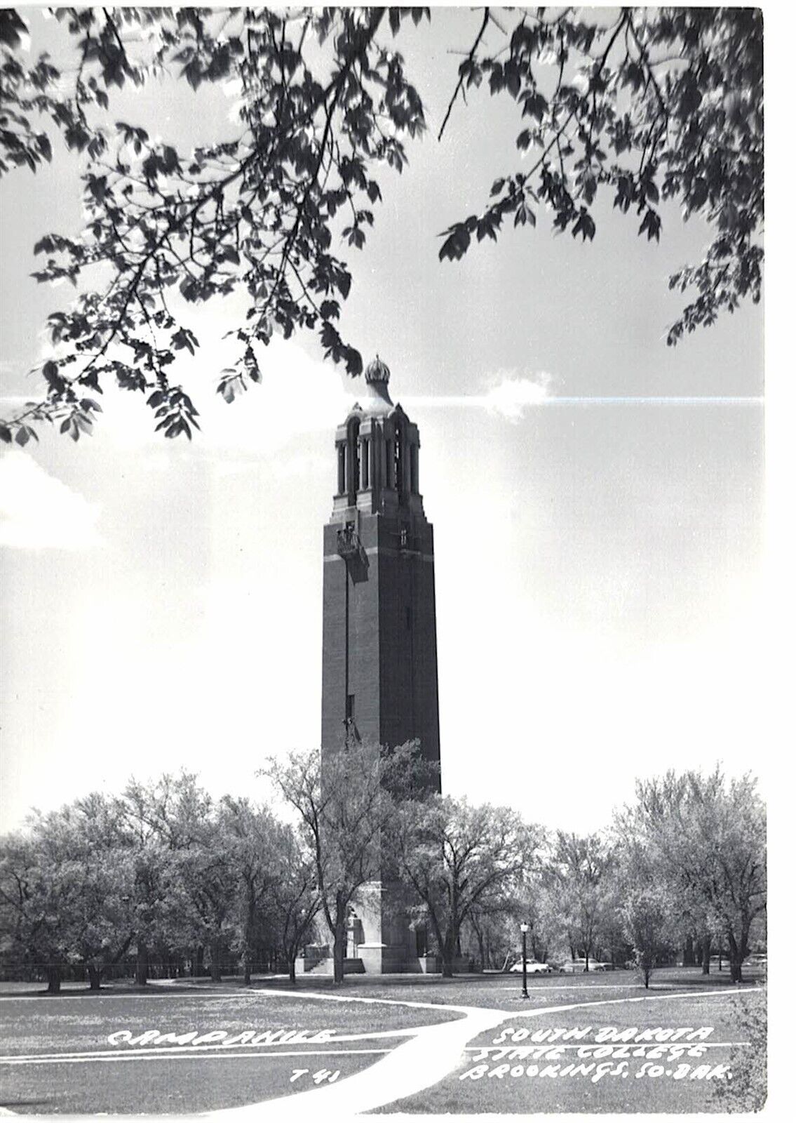 Brookings Campanile South Dakota State College RPPC 1940 Unused Real Photo SD