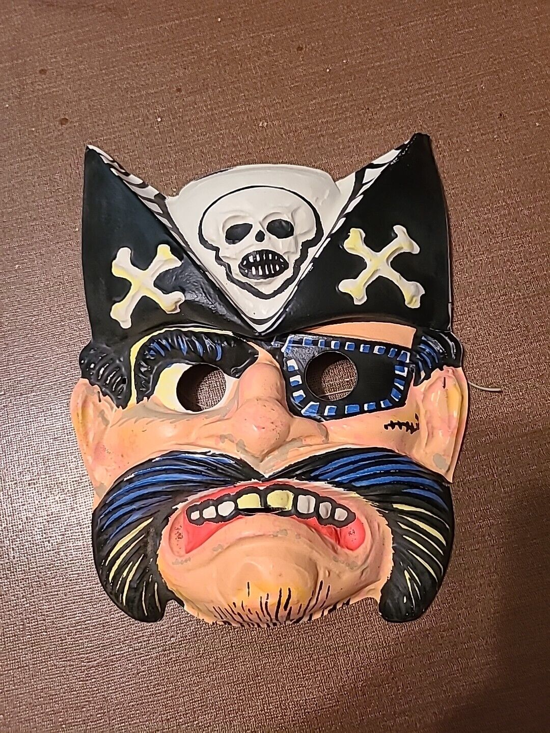 Vintage Ben Cooper Pirate Halloween Plastic Mask grt cond