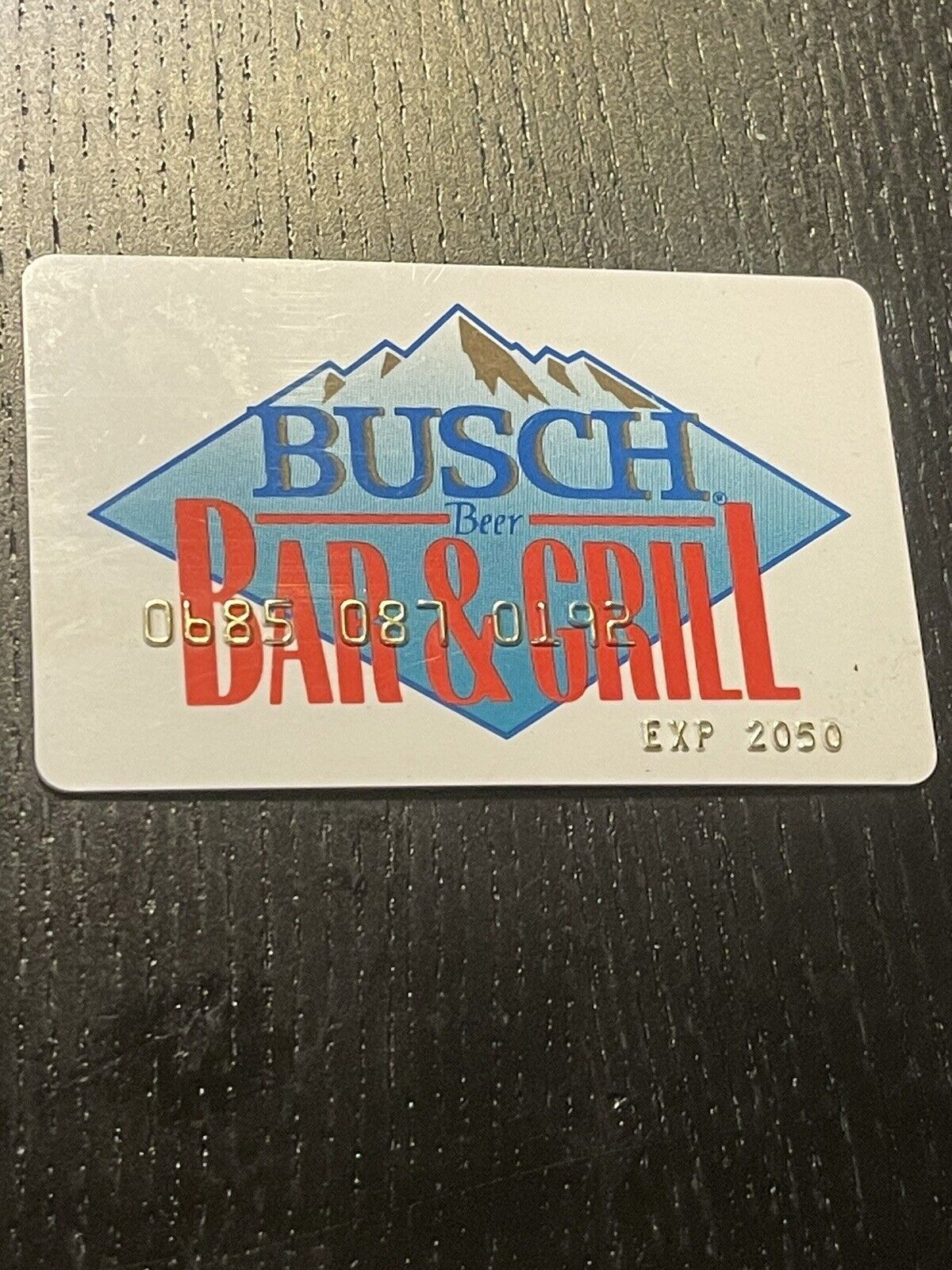 Busch Beer Bar & Grill Old Vintage Plastic Membership Card Credit Gift Anheuser