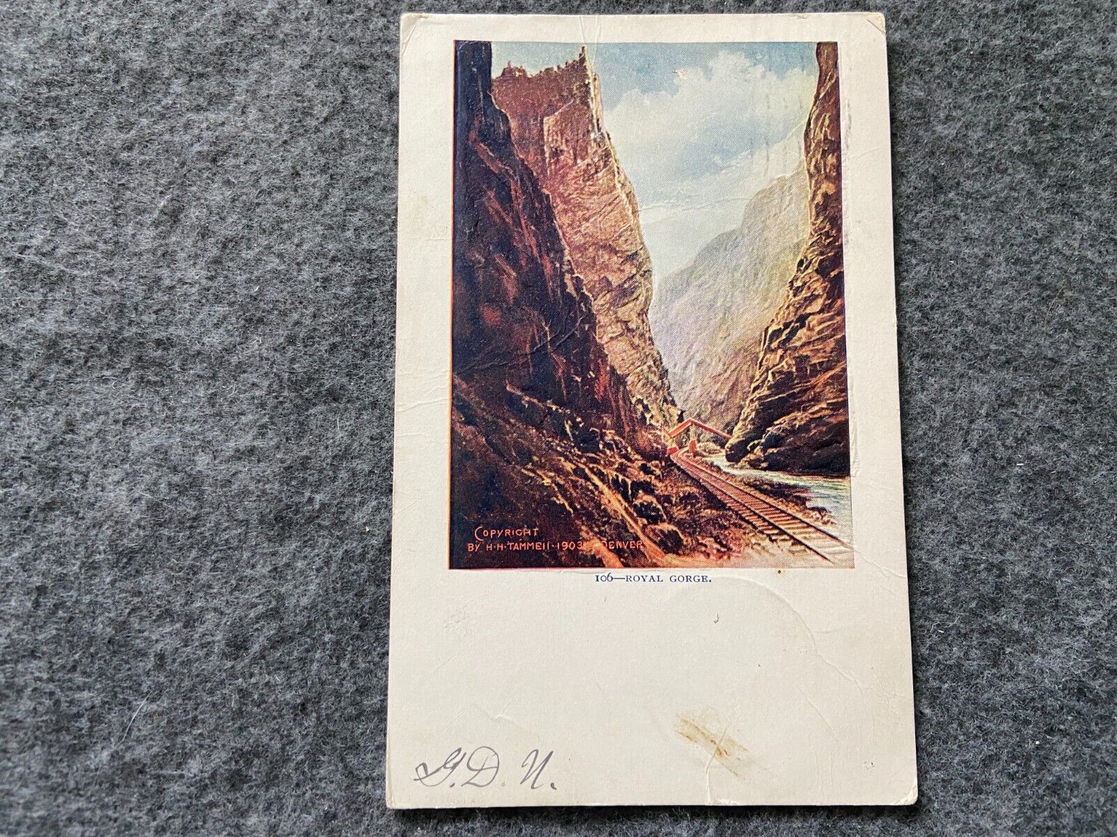 1905 Royal Gorge Vintage Embossed Postcard - Card Creased