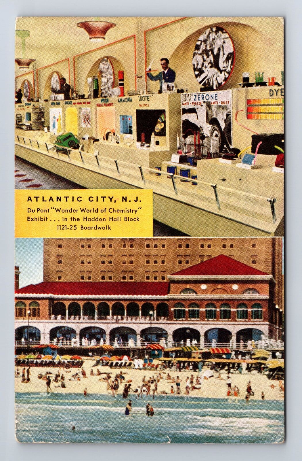 Atlantic City NJ-New Jersey, World Chemistry Exhibit, Vintage c1946 Postcard