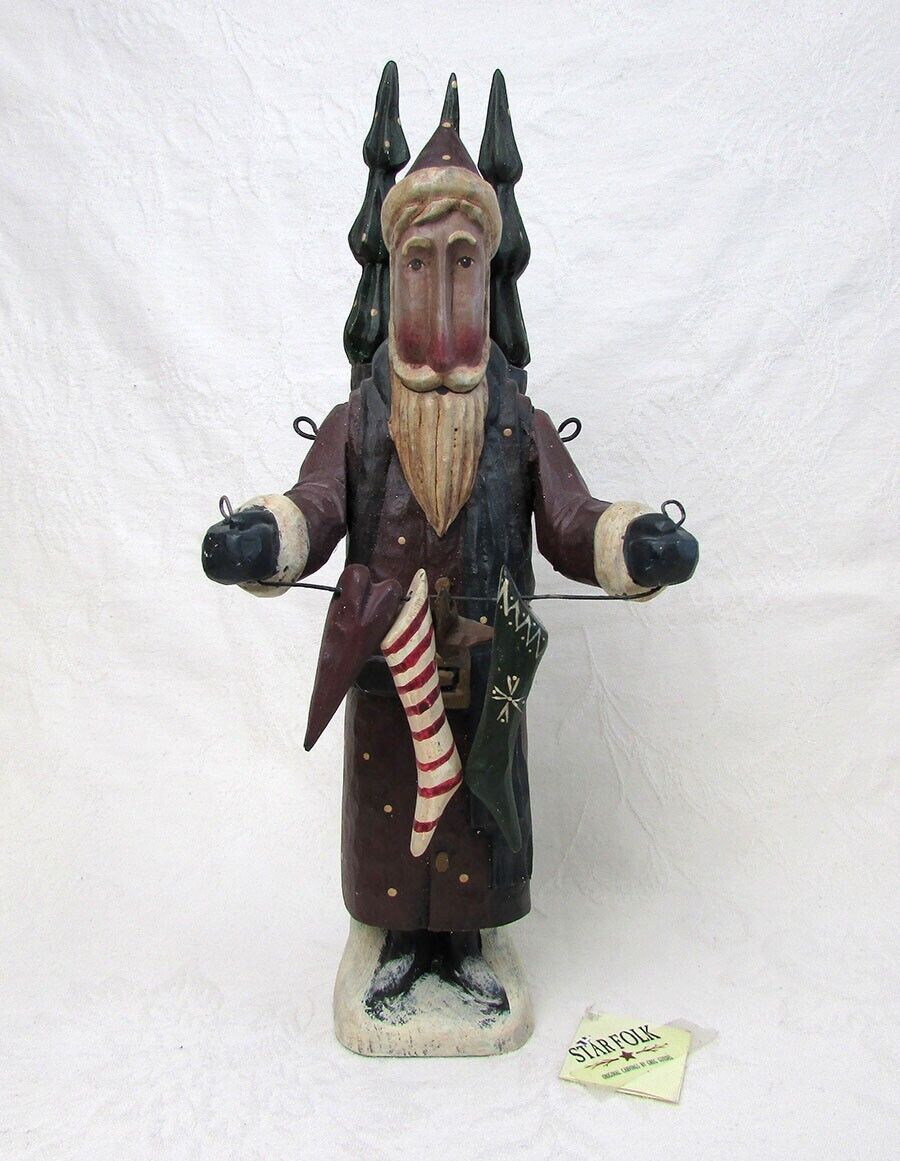 Greg Guedel Large Santa - Midwest of Cannon Falls Star Folk 3 Trees Stockings