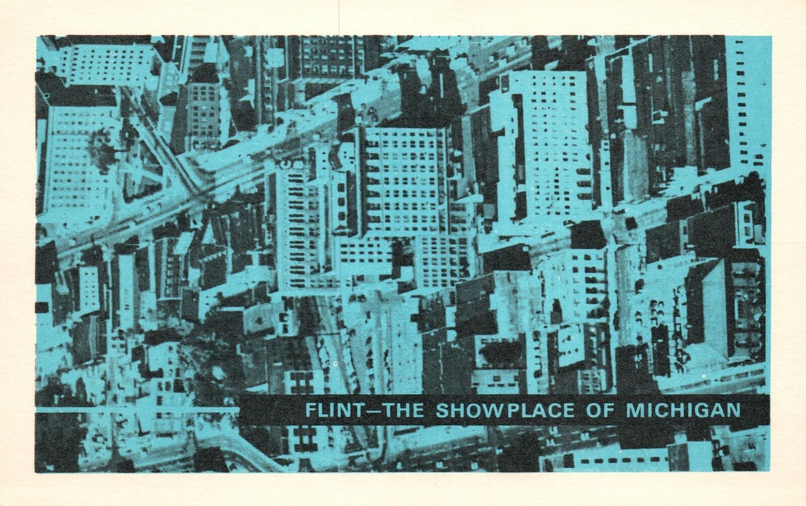 Flint MI-Michigan, Showplace of Skyscrapers Aerial View, Vintage Postcard