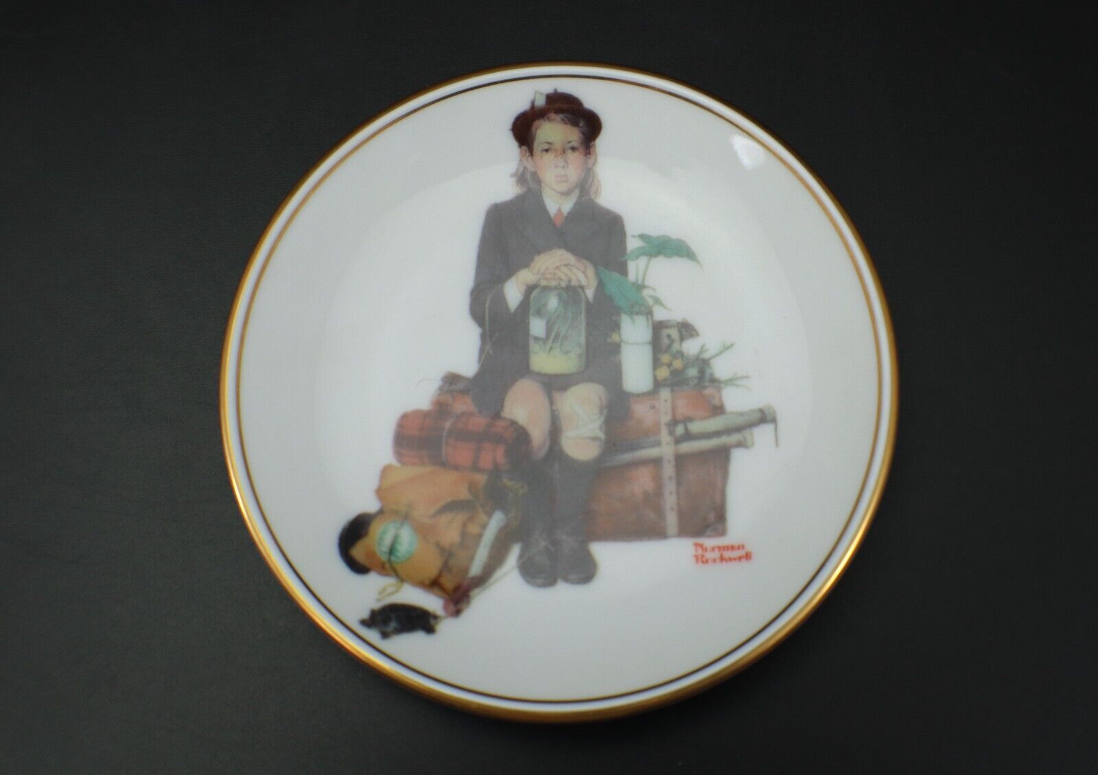 Norman Rockwell Collector Plate RETURNING FROM CAMP Mini Porcelain 1983 Vintage