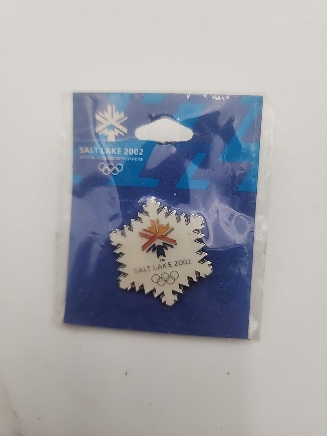 Salt Lake City 2002 Winter Olympic Pin Snowflake Shaped Collectible Pin