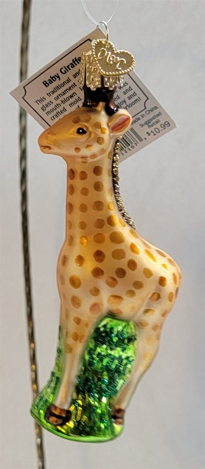 2003 Old World Christmas Baby Giraffe Glass Ornament with Tag