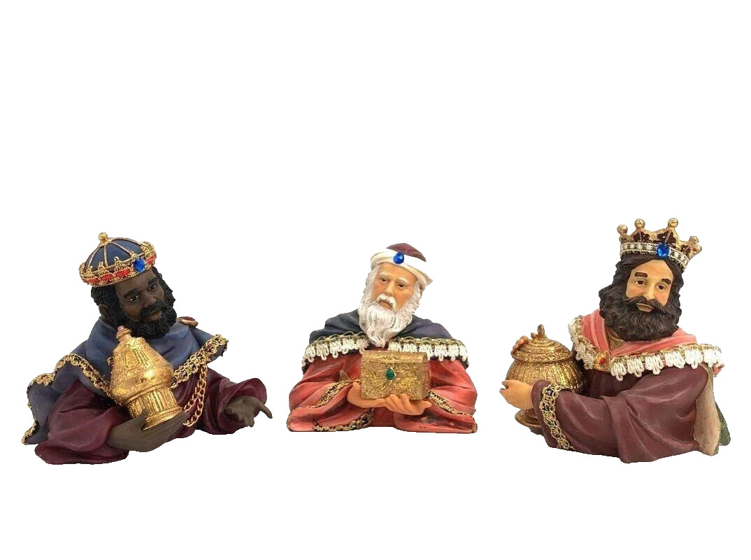 Home Interiors 2002  We Three Kings Bust Figurines NEW RARE