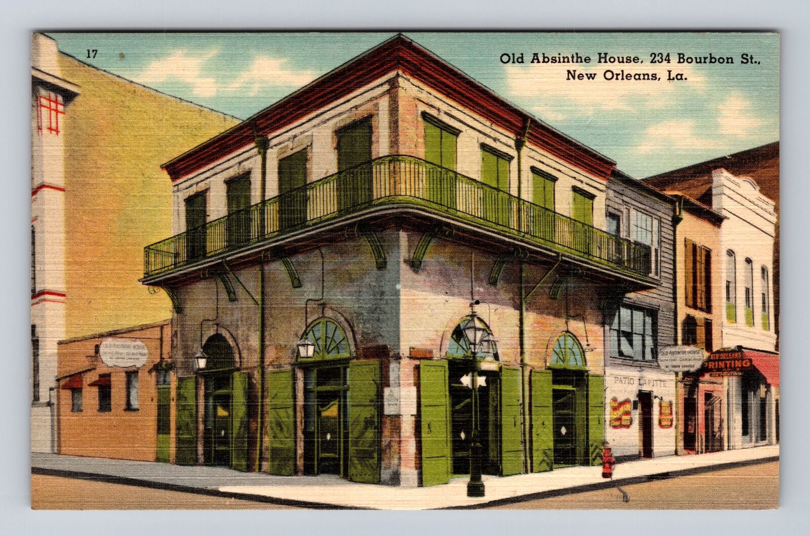 New Orleans LA-Louisiana, Old Absinthe House, Antique, Vintage Souvenir Postcard