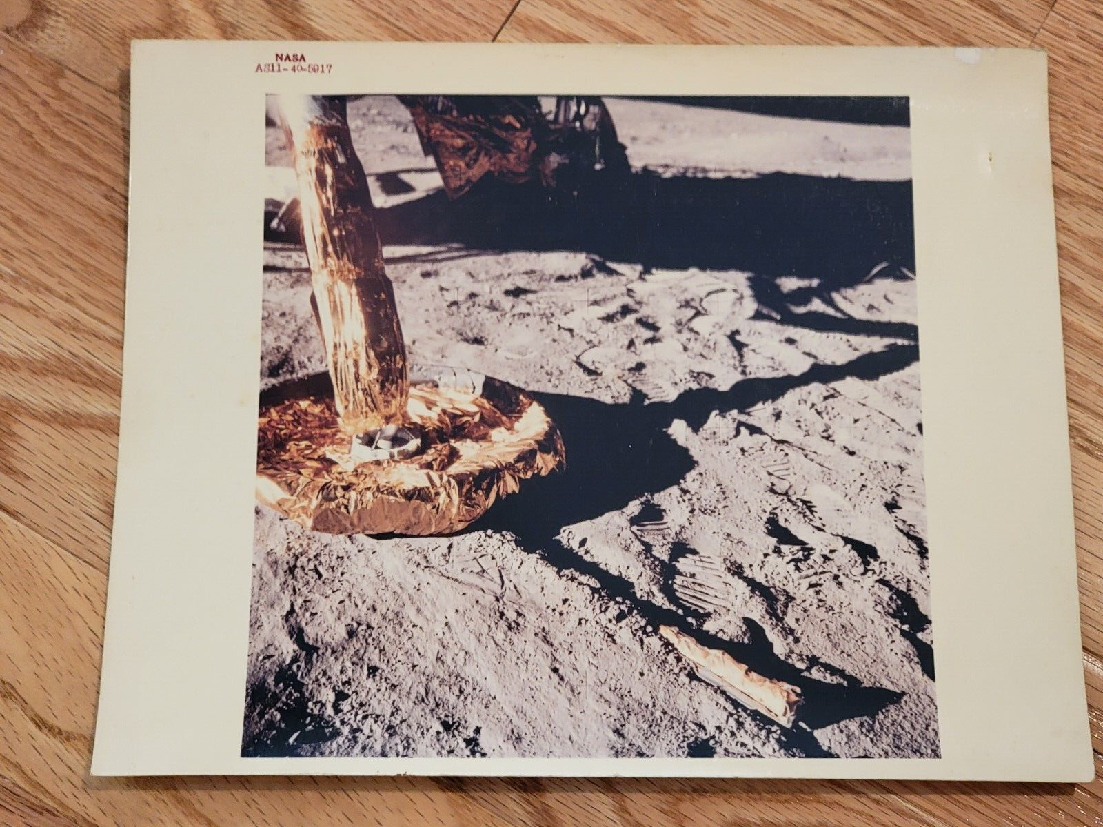 AS11-40-5917 NASA  Apollo 11 LEM FOOTPRINT ON THE MOON  Red Number A Kodak Photo