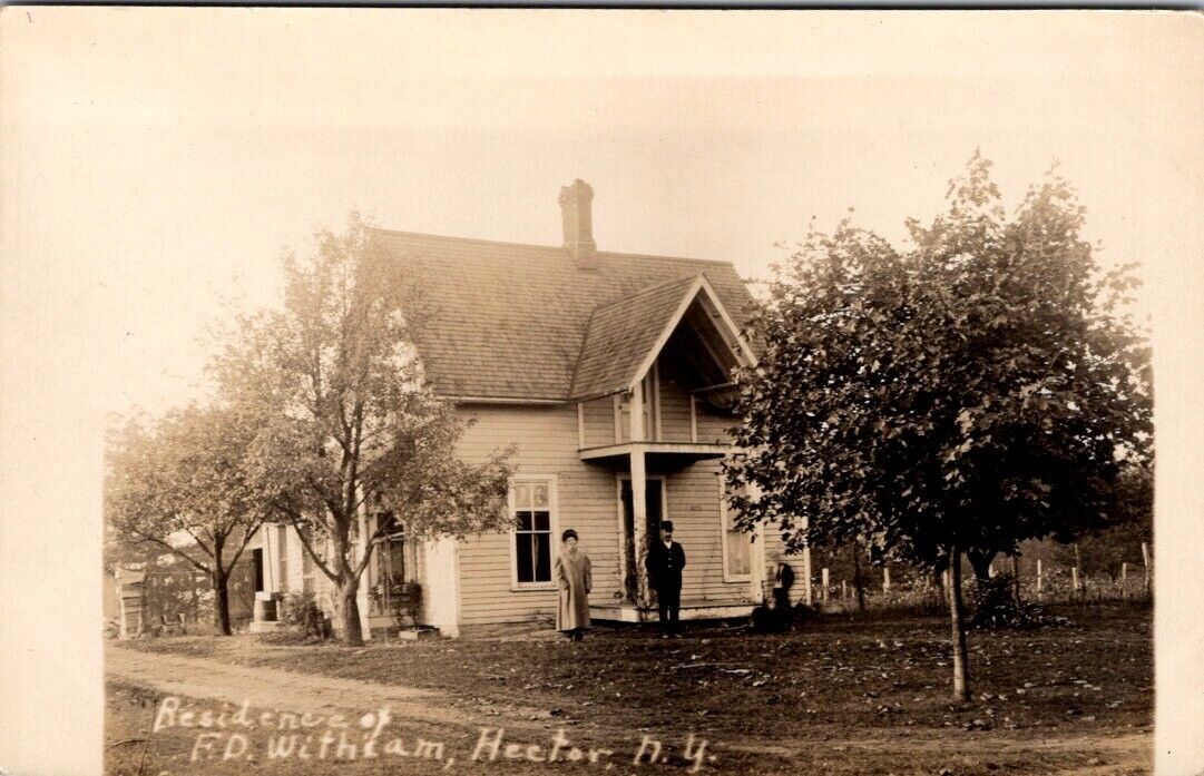 Hector, NY. F. D. Withiam Residence, Real Photo Postcard, c1908 #979