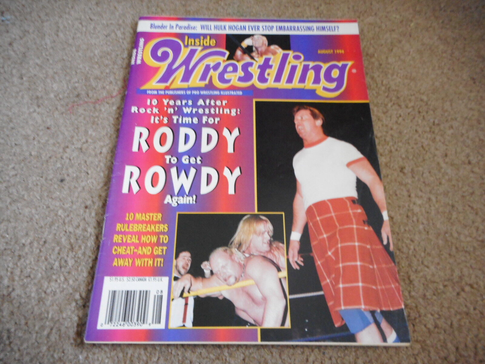 AUG 1994 INSIDE WRESTLING magazine ROWDY RODDY PIPER