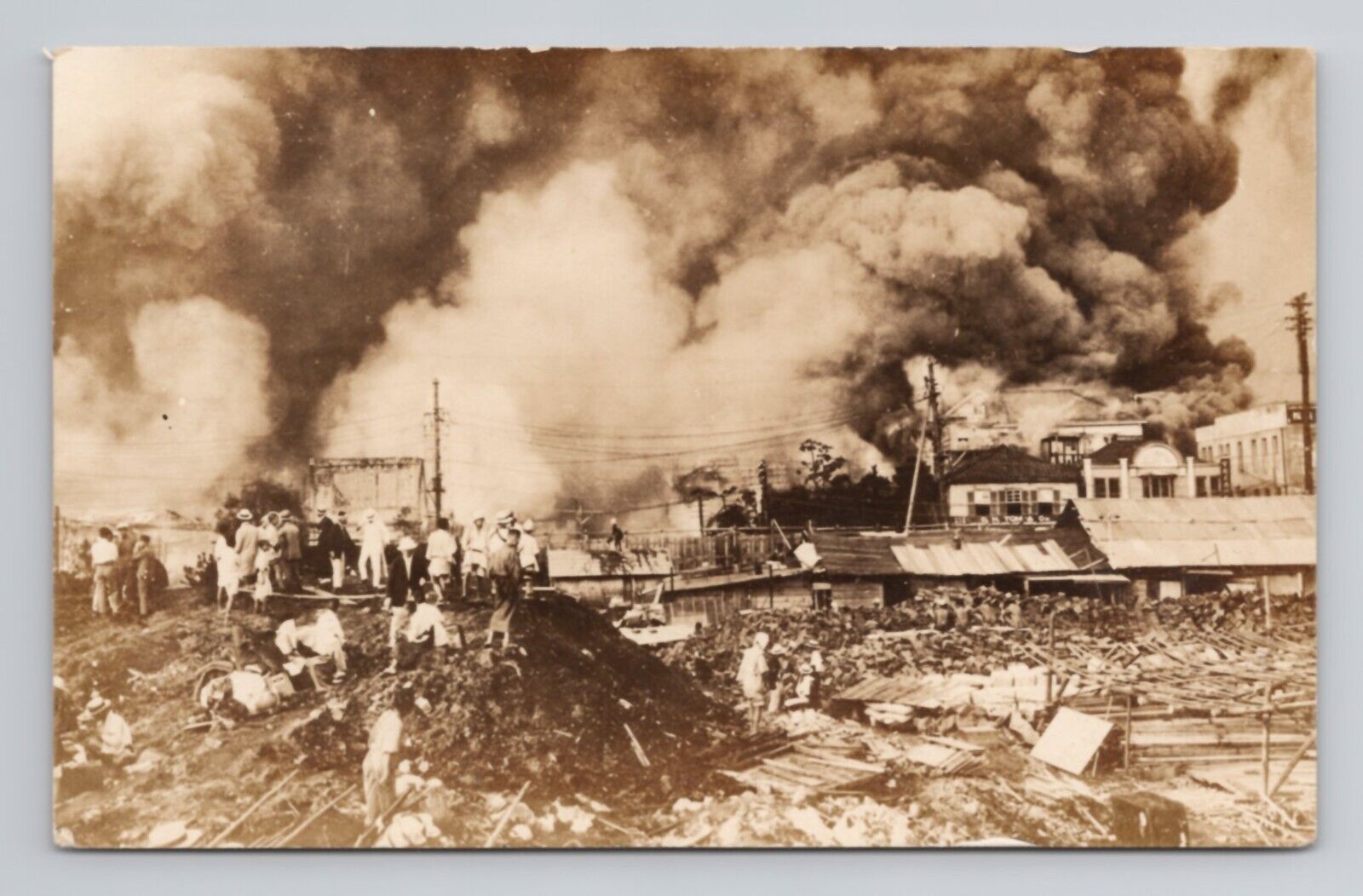 FIRE RPPC Earthquake? Disaster Antique Real Photo Postcard 40