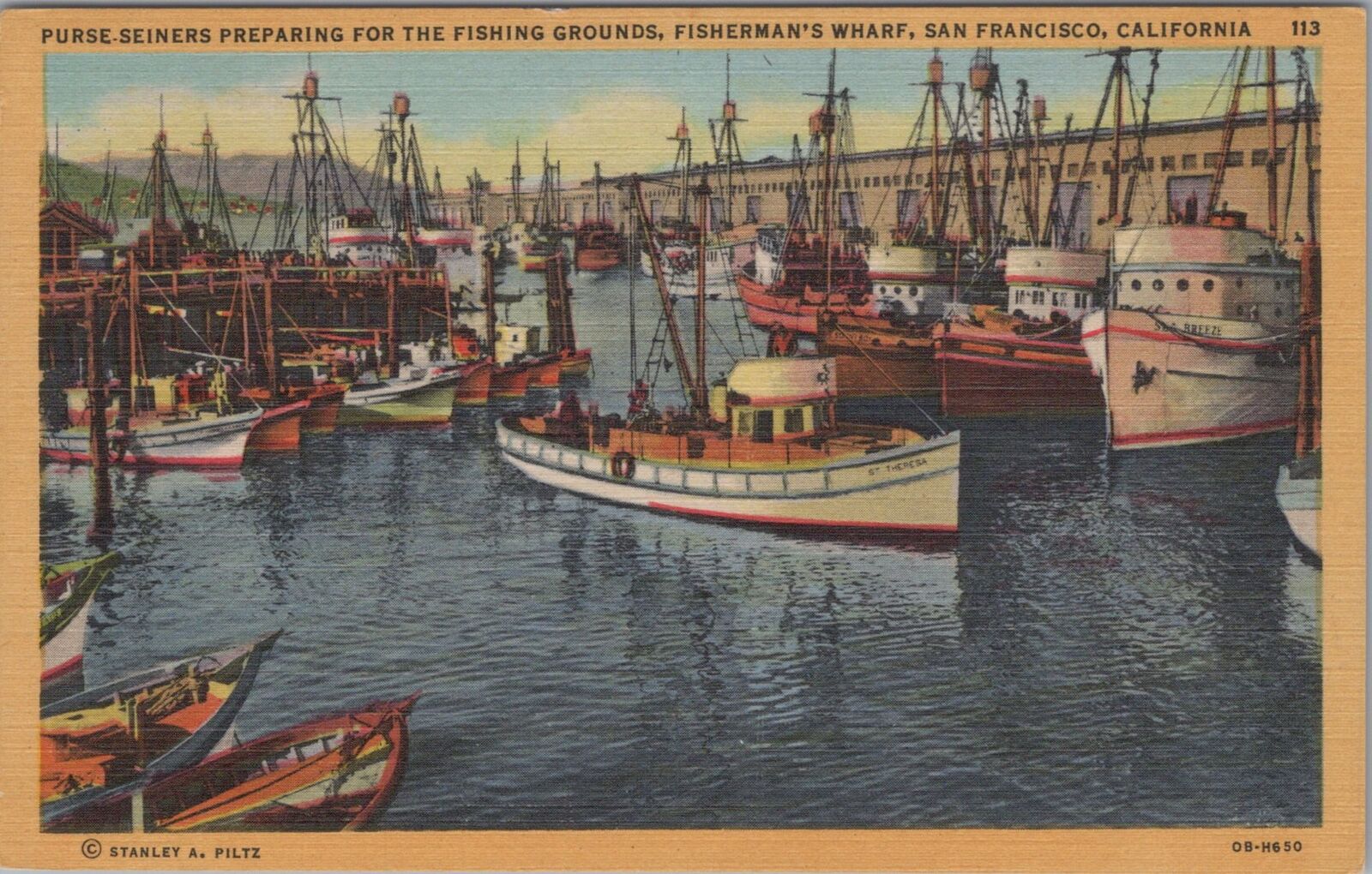 Fisherman\'s Wharf Purse-Seiners Preparation, San Francisco, California Postcard