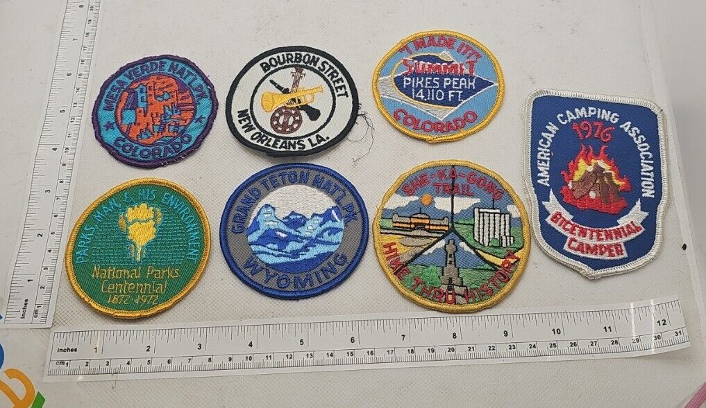 VTG patches Camping Hiking Travel Lot Of 7