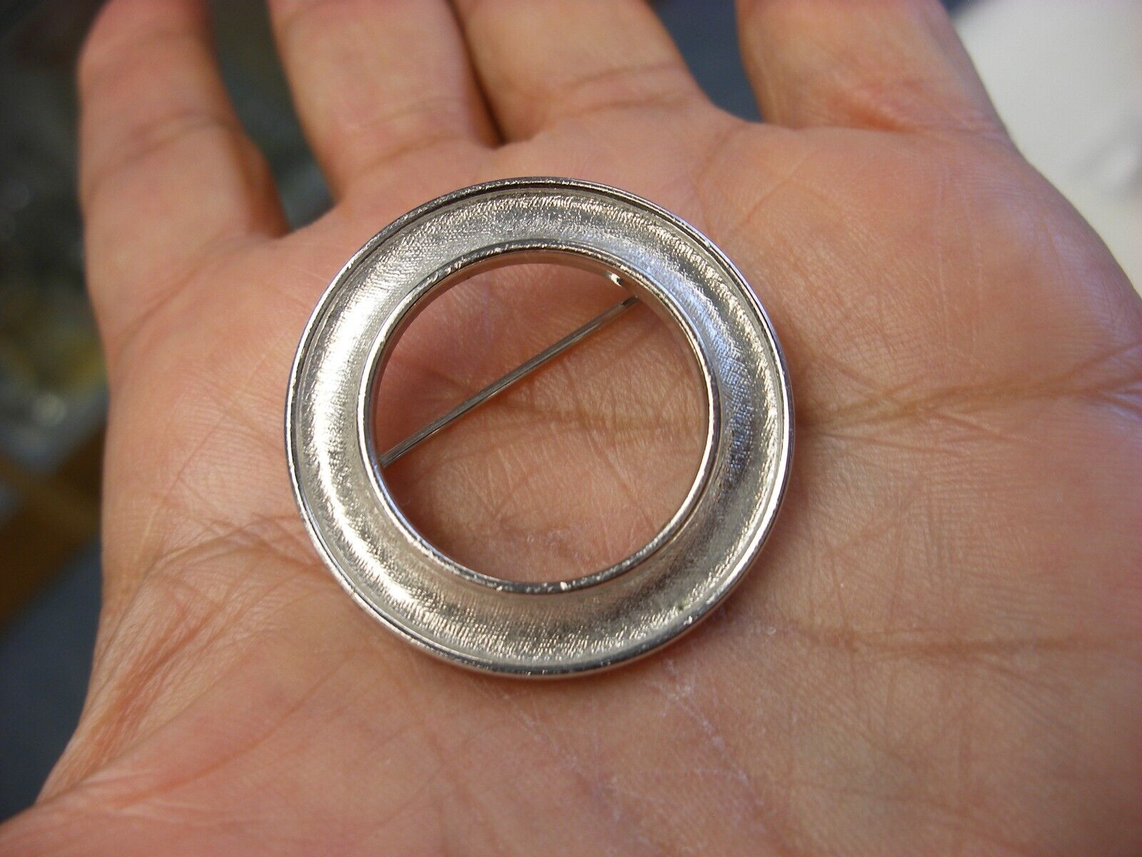 Vintage Circle Pin Brooch Marked Trifari #A296