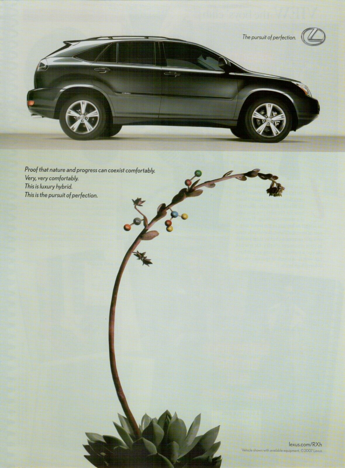 2007 Lexus Luxury Hybrid SUV Nature & Progress Coexist Photo VINTAGE PRINT AD