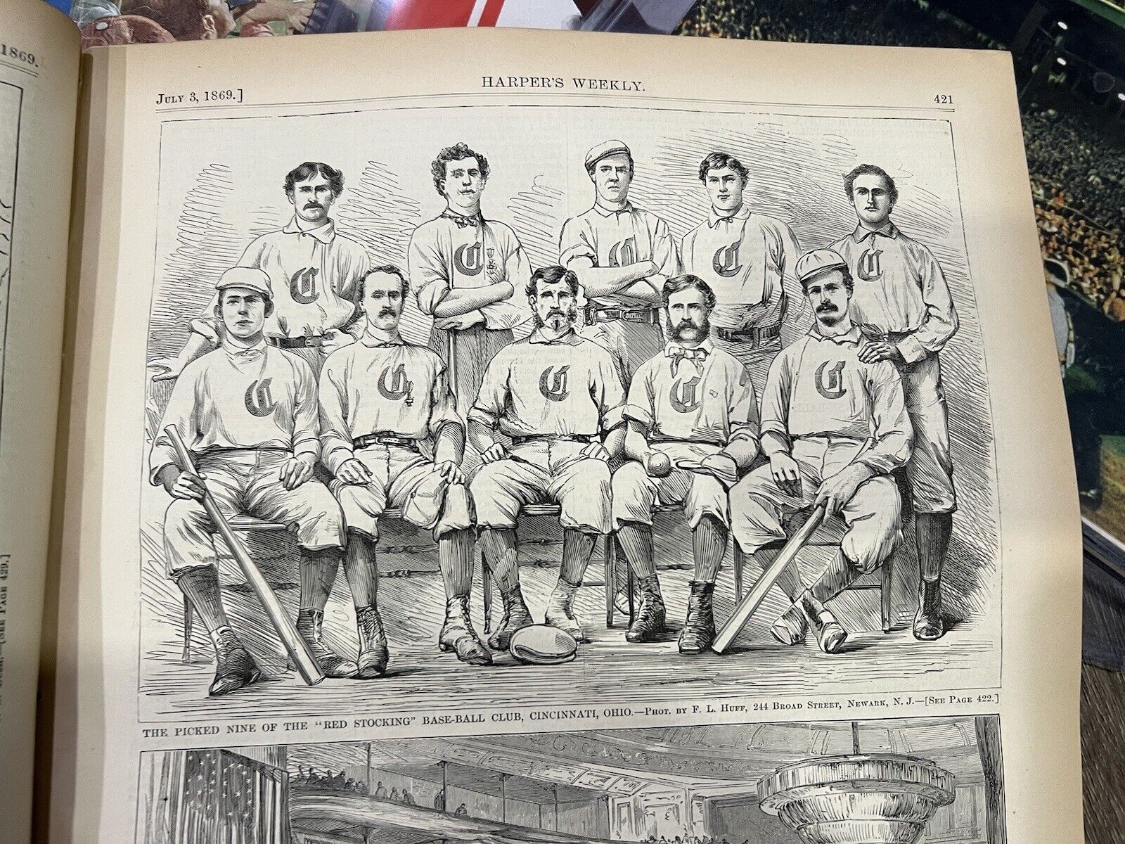 Harpers Weekly; July 1869 With Baseball’s FIRST EVER PROFESSIONAL BASEBALL TEAM