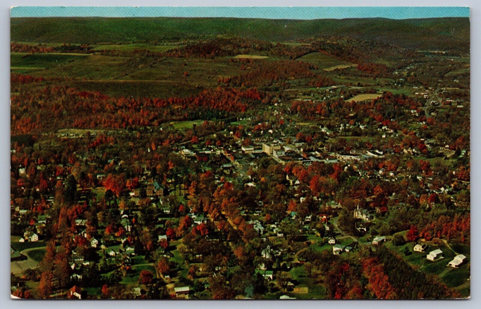 Postcard Wellsboro PA Aerial View
