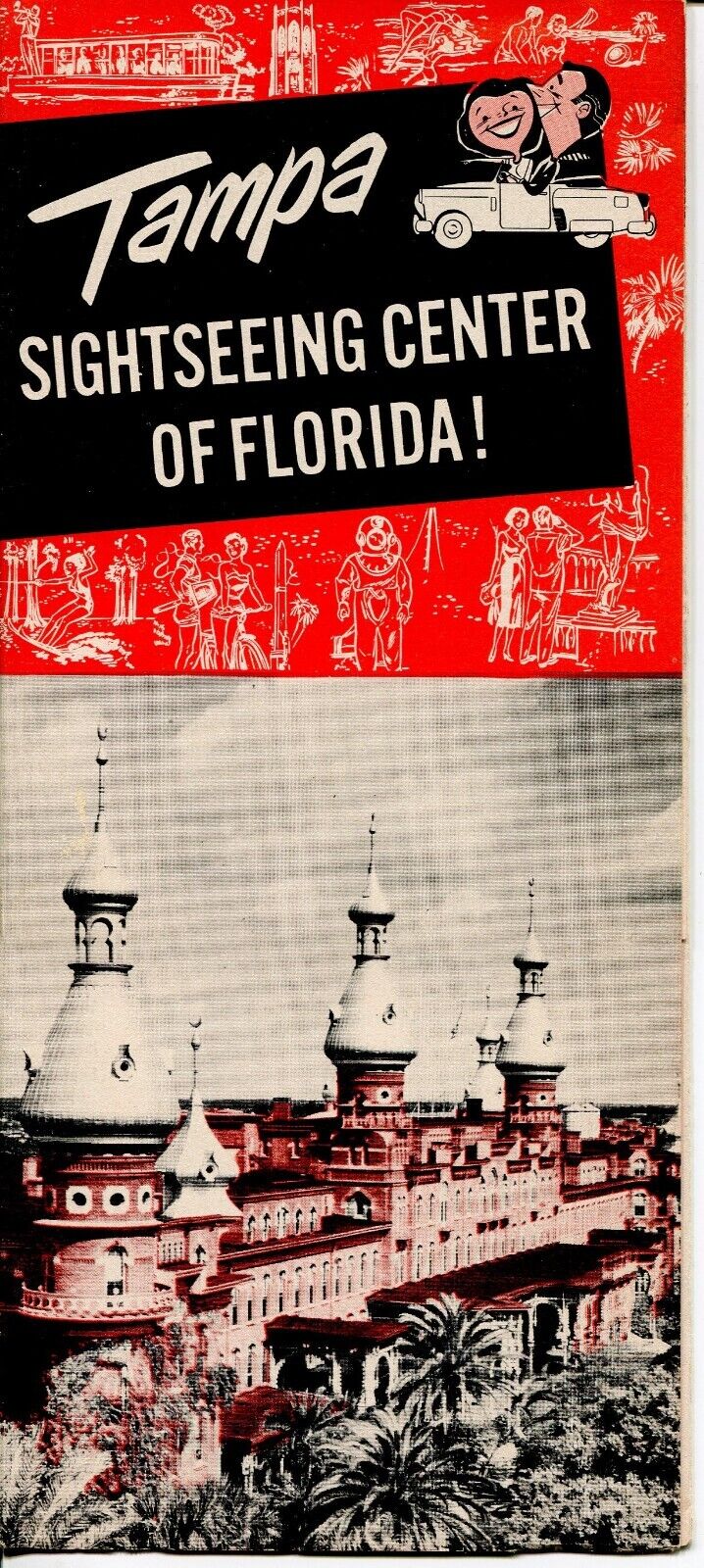 ca 1950s - Vintage Travel Tourist Brochure - Tampa, Florida - Map - VG