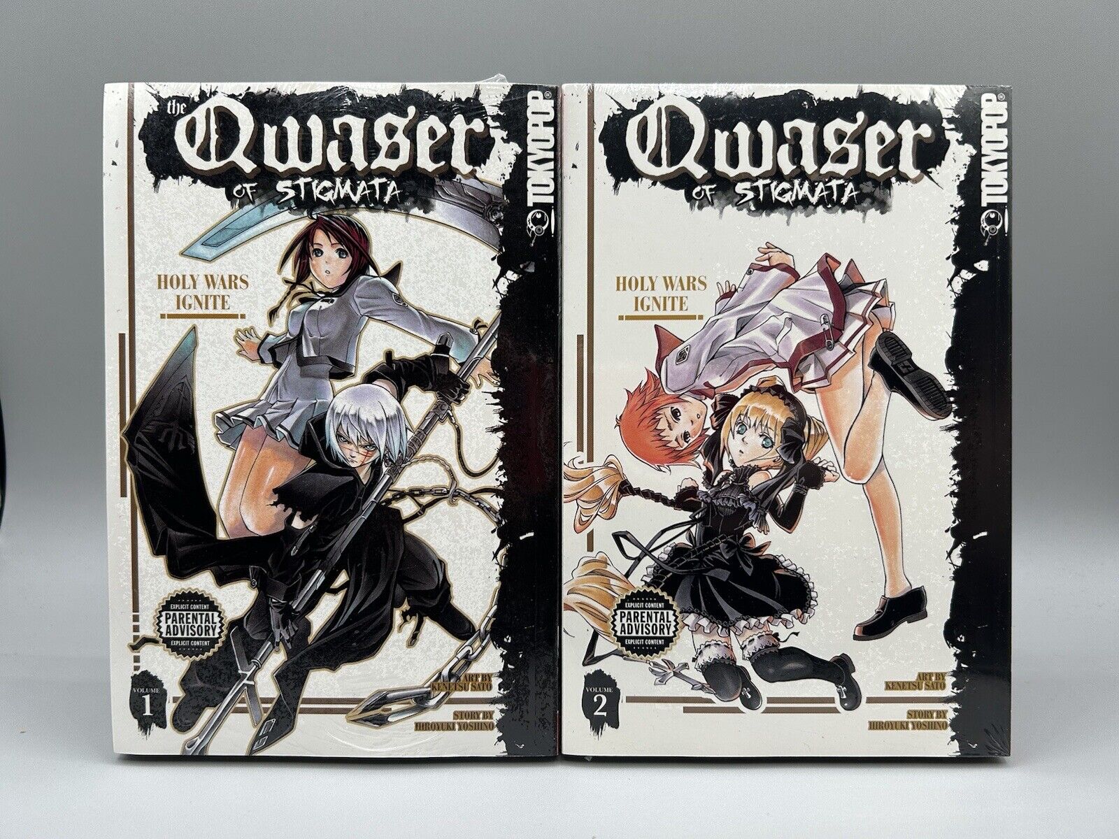 Qwaser of Stigmata Vol. 1 & 2 Manga Complete Set English TokyoPop NEW SEALED OOP