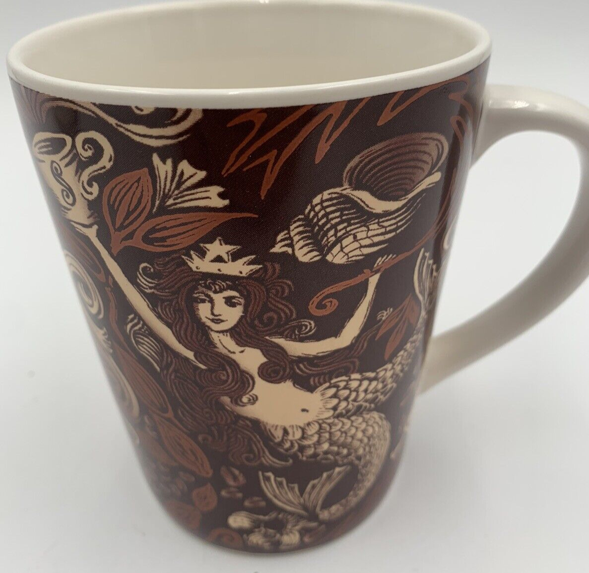 2007 Starbucks Coffee Mug 35TH Anniversary Mermaid Siren Brown/Copper