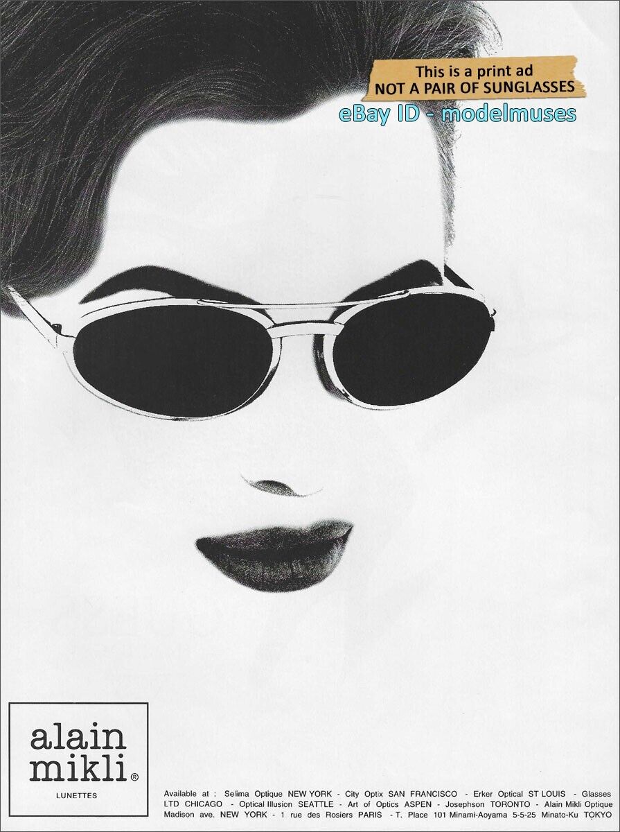vintage ALAIN MIKLI Eyewear 1-Page Magazine PRINT AD 1995