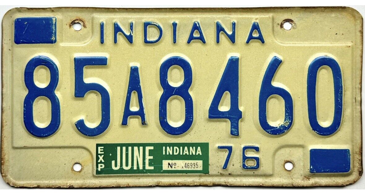 *BARGAIN BIN*  1976 Indiana License Plate Wabash County #A8460