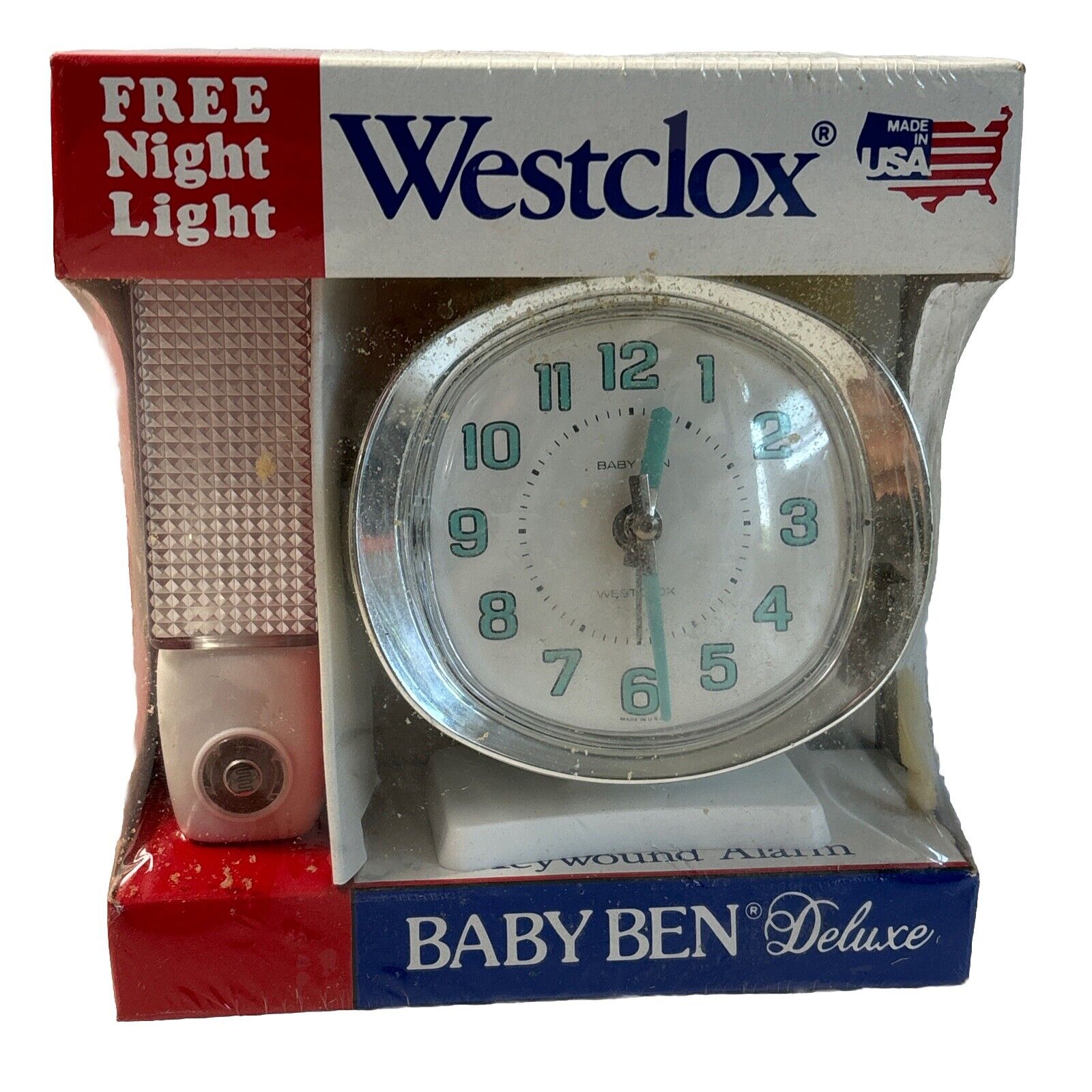 Vintage Westclox Baby Ben Deluxe Small Alarm Desk Clock USA night light NOS