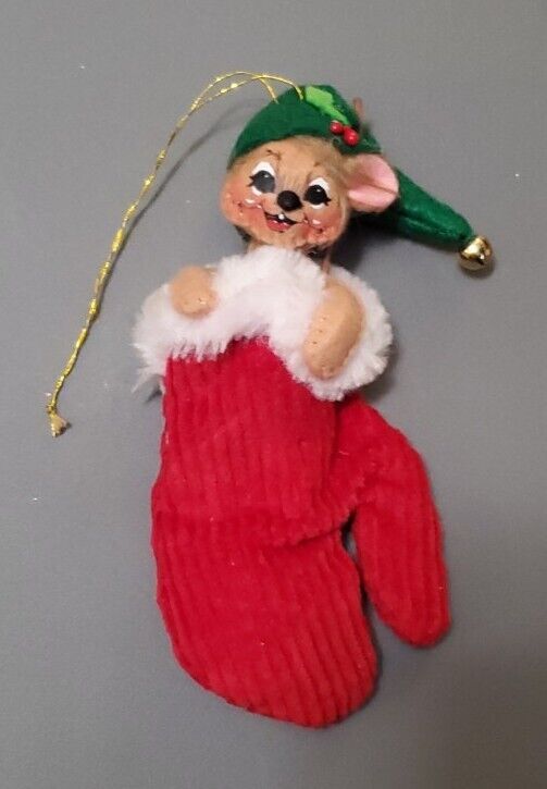 Analee Christmas Tree Ornament 2018 Elf Mouse In Glove