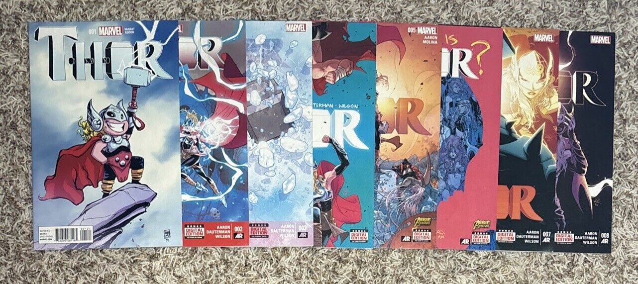 Thor #1-8 * complete 2014 2015 series set * 1 is Skottie Young variant * 1 8 lot