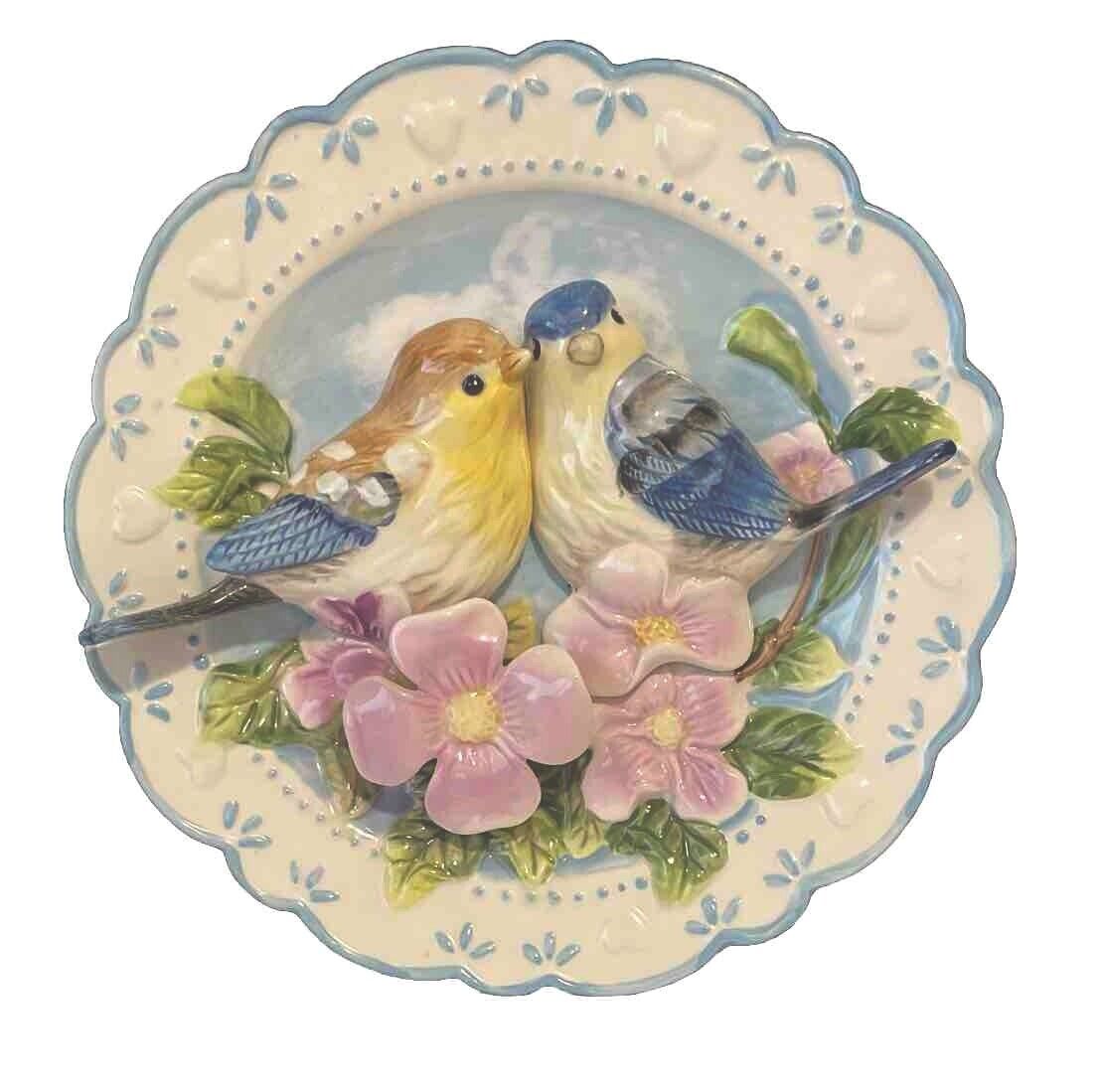 Beautiful Vintage GANZ 3D Bird Plate Hanging Wall Decor Hand Painted 8”
