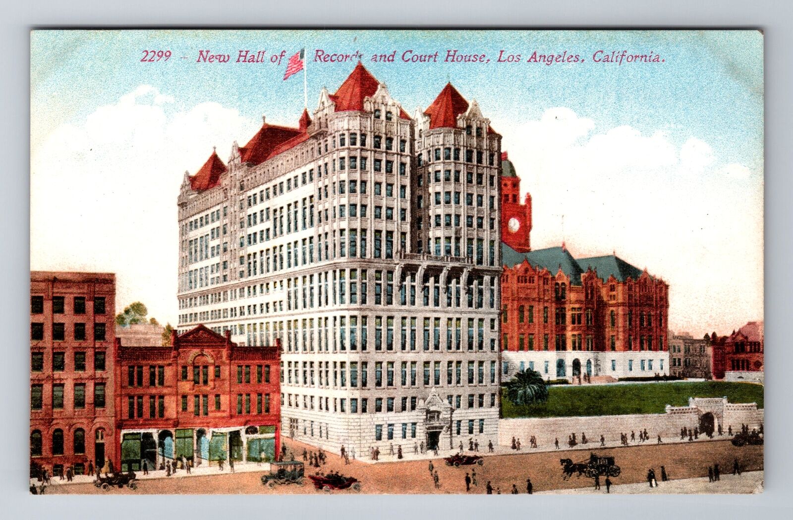 Los Angeles CA-California, New Hall Of Records & Courthouse, Vintage Postcard
