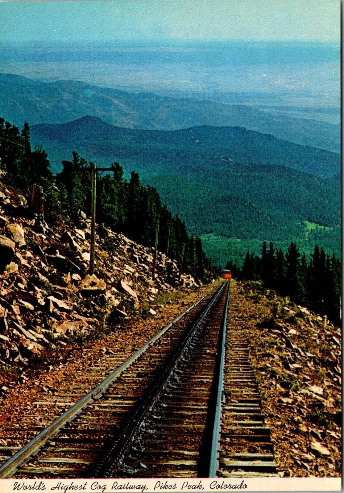 Piles Peak Colorado CO Highest Cog Railway Tracks Stamped I Made It Postcard