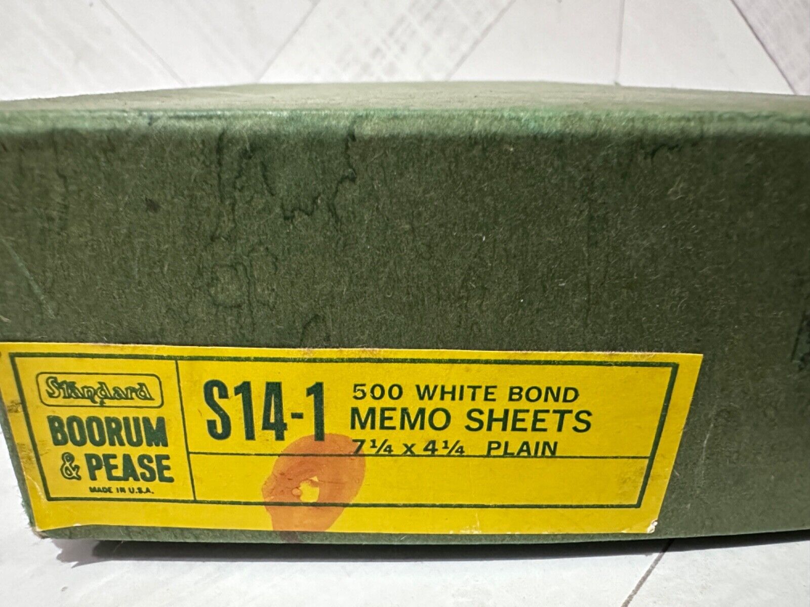 Vintage NOS Boorum & Pease S14-1 500 white Bond Memo Sheets 7 1/4x 4 1/4 plain