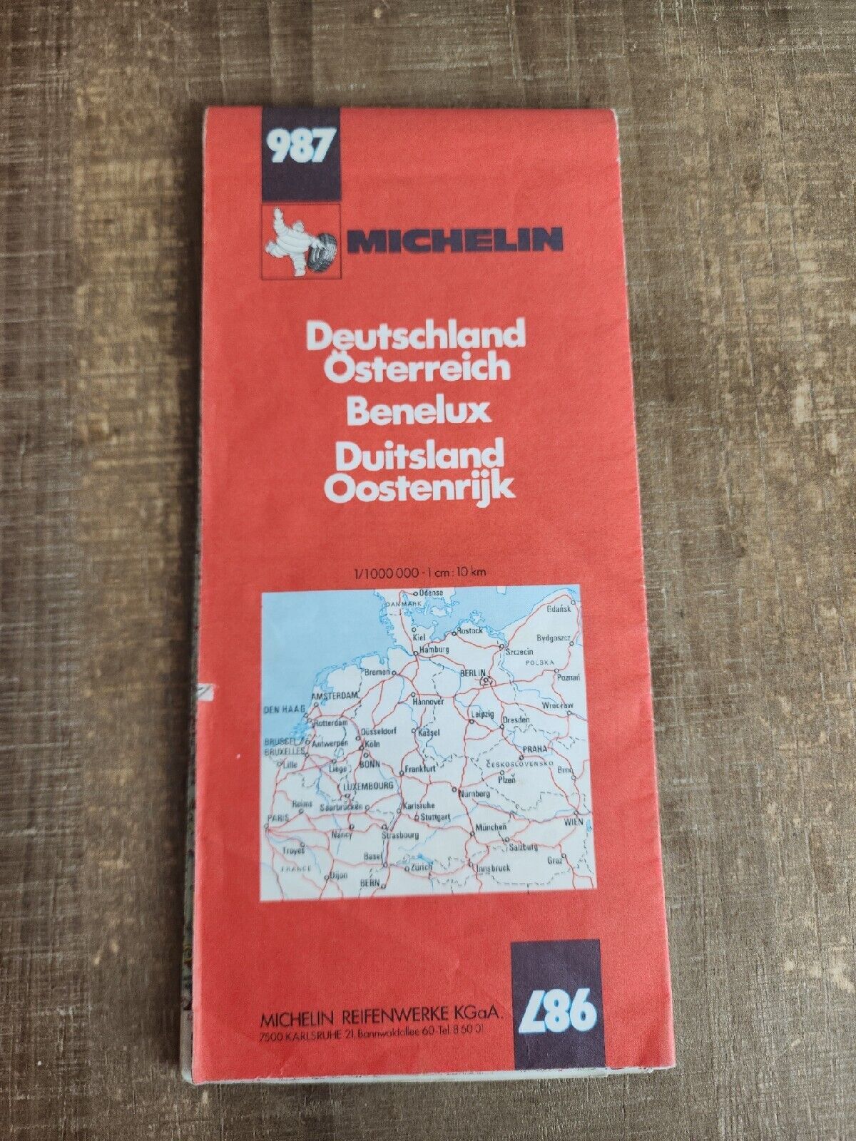 Vintage 1986 987 Michelin Austria Germany Map
