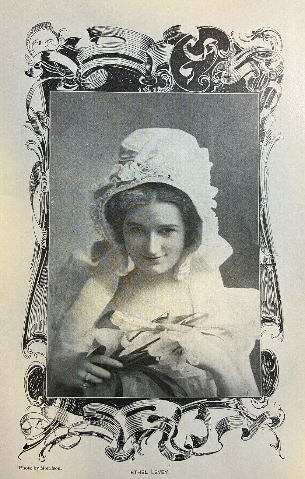 1898 Vintage Magazine Illustration Actress Ethel Levey
